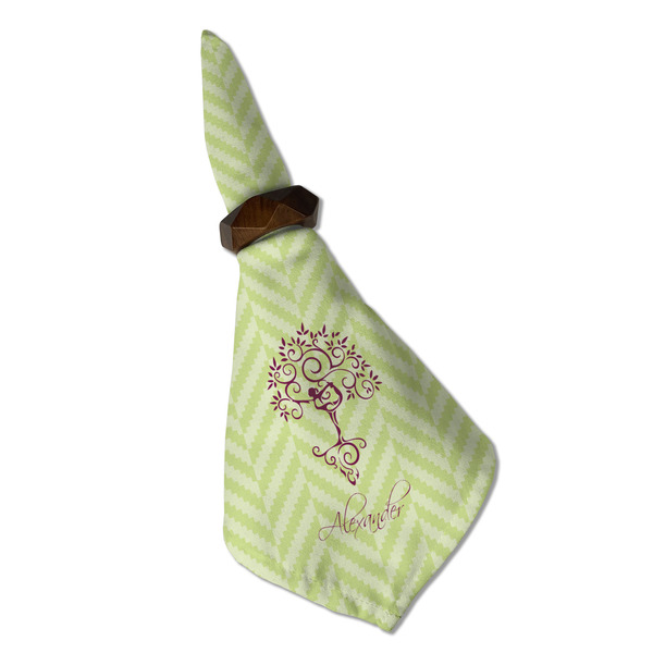 Yoga Tree Cloth Napkins - Personalized Dinner (Folded in Ring) (MAIN)