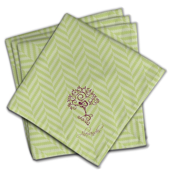 Custom Yoga Tree Cloth Napkins (Set of 4) (Personalized)