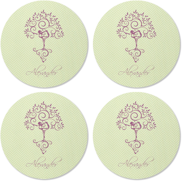 Yoga Tree Coaster Round Rubber Back - Apvl