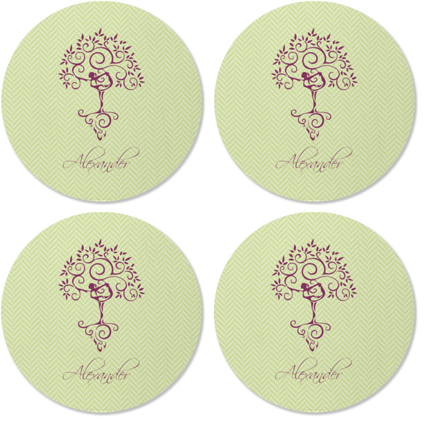 Yoga Tree Coaster Round Rubber Back - Apvl