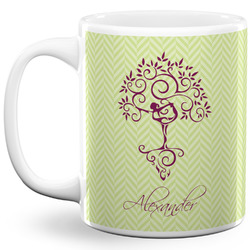Yoga Tree 11 Oz Coffee Mug - White (Personalized)