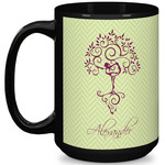 Yoga Tree 15 Oz Coffee Mug - Black (Personalized)
