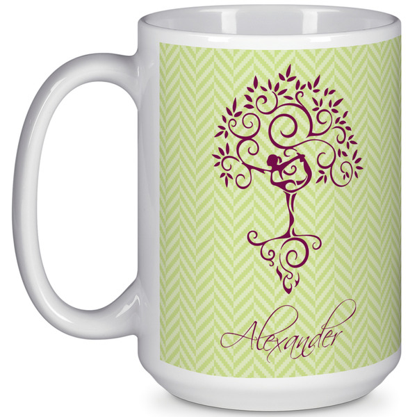 Custom Yoga Tree 15 Oz Coffee Mug - White (Personalized)