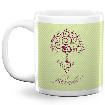 Yoga Tree 20 Oz Coffee Mug - White (Personalized)