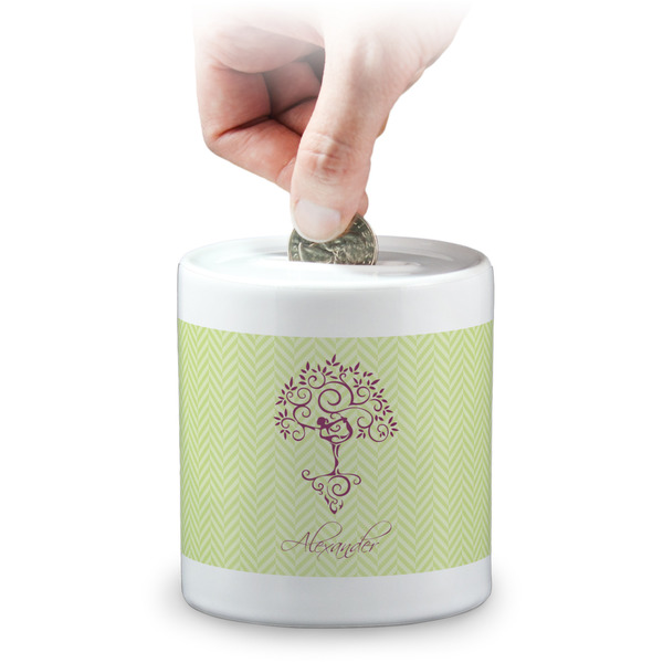 Custom Yoga Tree Coin Bank (Personalized)