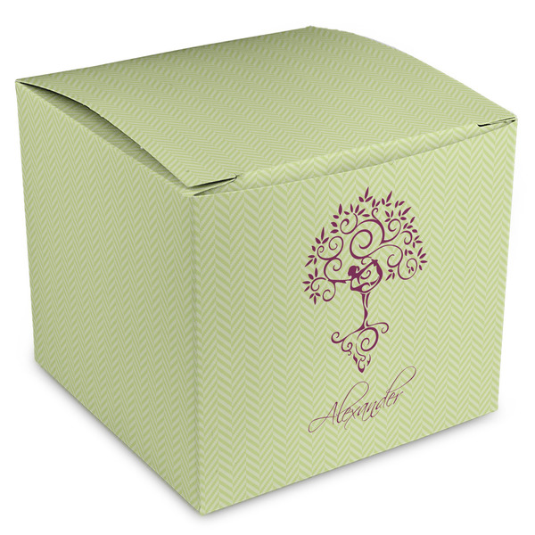 Custom Yoga Tree Cube Favor Gift Boxes (Personalized)