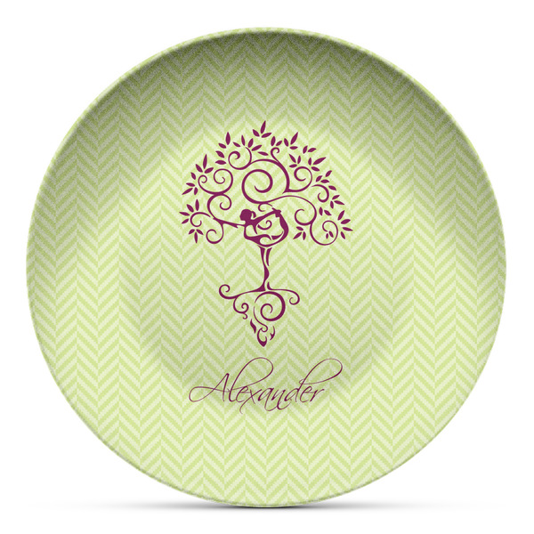 Custom Yoga Tree Microwave Safe Plastic Plate - Composite Polymer (Personalized)