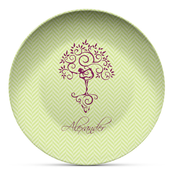 Custom Yoga Tree Microwave Safe Plastic Plate - Composite Polymer (Personalized)