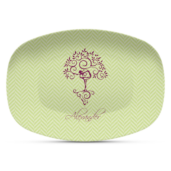 Custom Yoga Tree Plastic Platter - Microwave & Oven Safe Composite Polymer (Personalized)