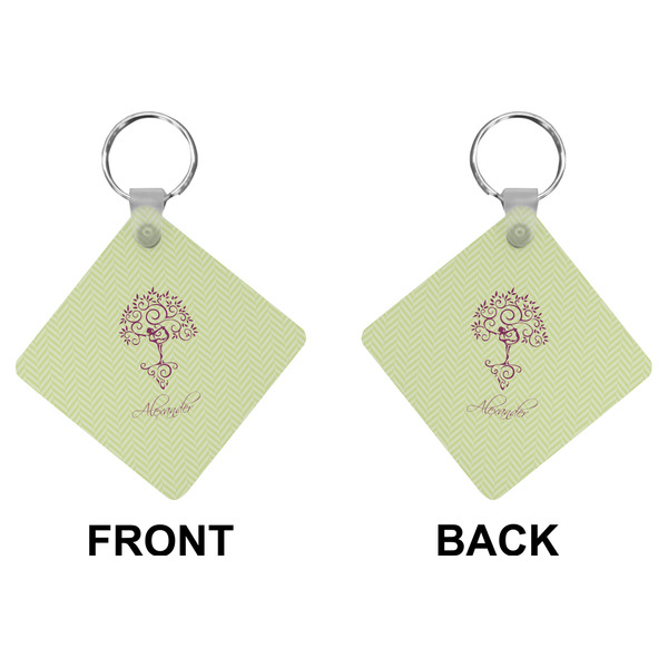 Yoga Tree Diamond Keychain (Front + Back)