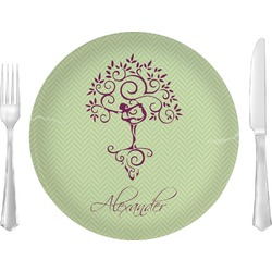 Yoga Tree 10" Glass Lunch / Dinner Plates - Single or Set (Personalized)