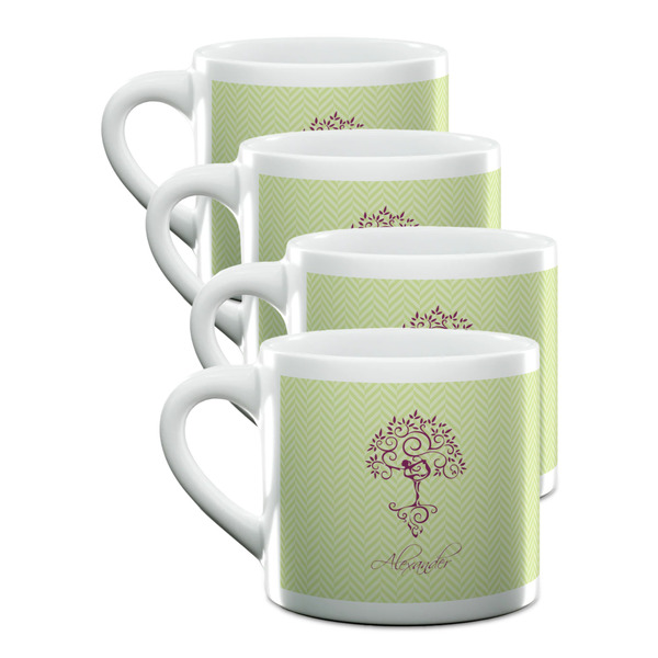 Custom Yoga Tree Double Shot Espresso Cups - Set of 4 (Personalized)
