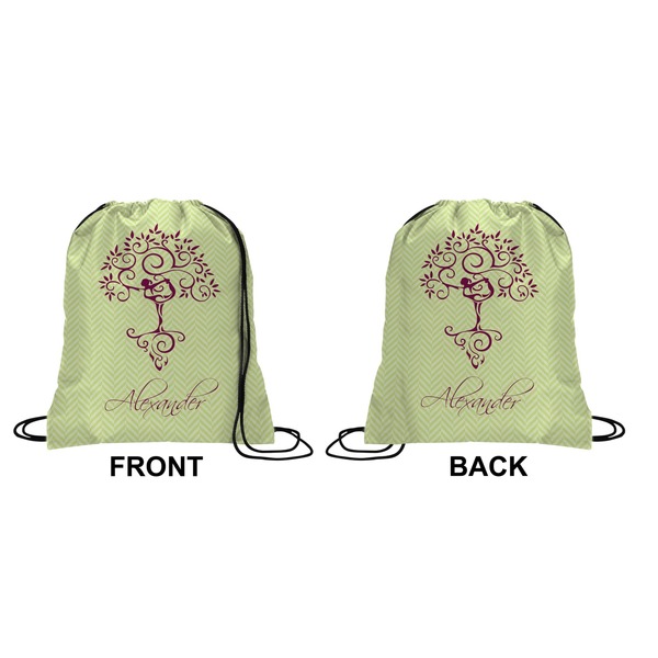 Yoga Tree Drawstring Backpack Front & Back Small