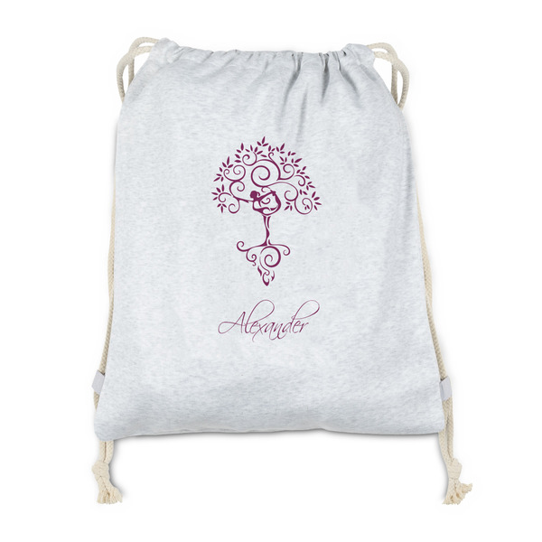 Custom Yoga Tree Drawstring Backpack - Sweatshirt Fleece - Double Sided (Personalized)