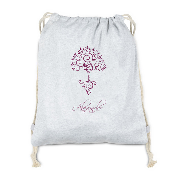 Custom Yoga Tree Drawstring Backpack - Sweatshirt Fleece (Personalized)