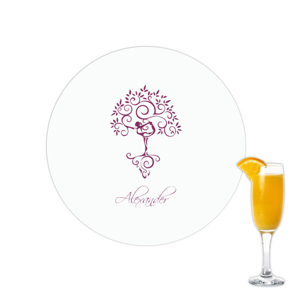 Custom Yoga Tree Printed Drink Topper - 2.15" (Personalized)
