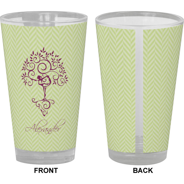 Yoga Tree Pint Glass - Full Color - Front & Back Views
