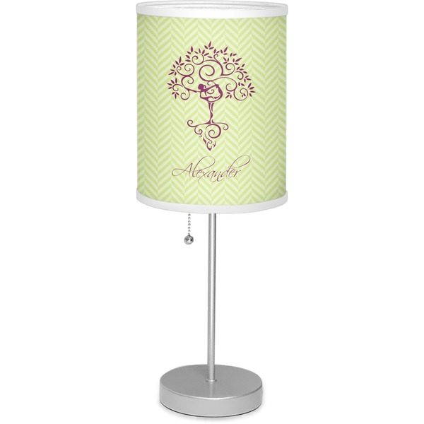 Custom Yoga Tree 7" Drum Lamp with Shade Linen (Personalized)