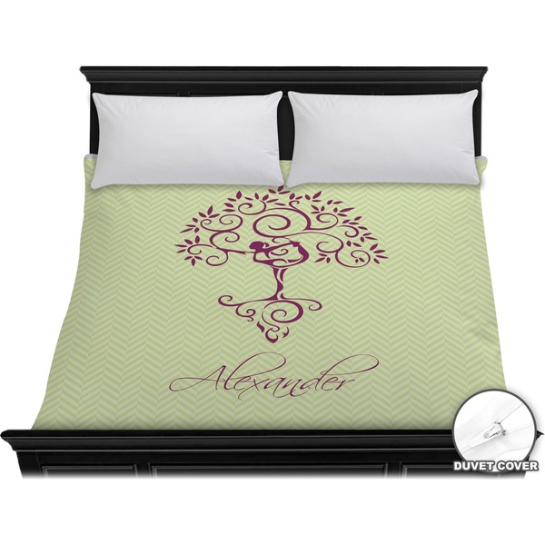 Custom Yoga Tree Duvet Cover - King (Personalized)