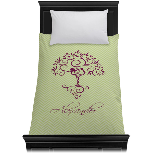 Yoga Tree Duvet Cover - Twin - On Bed - No Prop