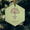 Yoga Tree Frosted Glass Ornament - Hexagon (Lifestyle)