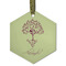 Yoga Tree Frosted Glass Ornament - Hexagon