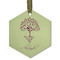 Yoga Tree Flat Glass Ornament - Hexagon w/ Name or Text