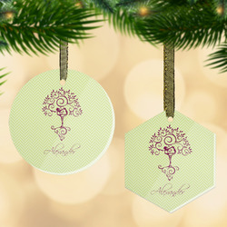 Yoga Tree Flat Glass Ornament w/ Name or Text