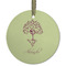 Yoga Tree Frosted Glass Ornament - Round