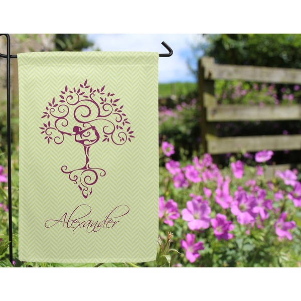 Yoga Tree Garden Flag - Outside In Flowers
