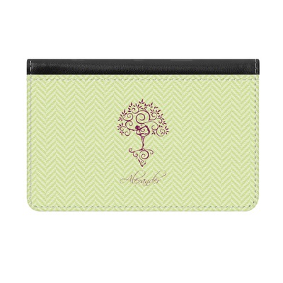 Yoga Tree Genuine Leather ID & Card Wallet - Slim Style (Personalized)
