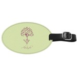 Yoga Tree Genuine Leather Oval Luggage Tag (Personalized)