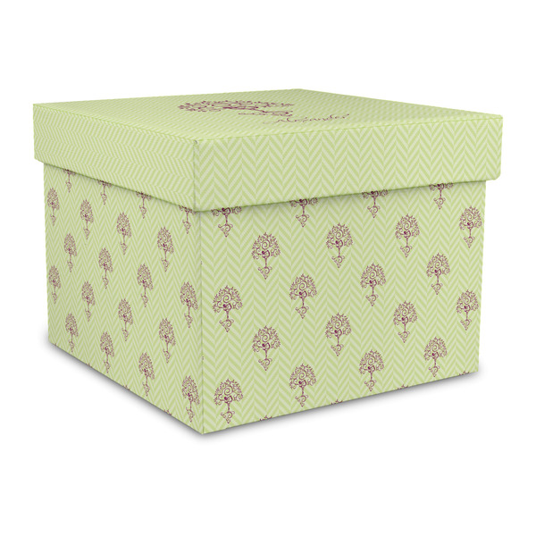 Custom Yoga Tree Gift Box with Lid - Canvas Wrapped - Large (Personalized)