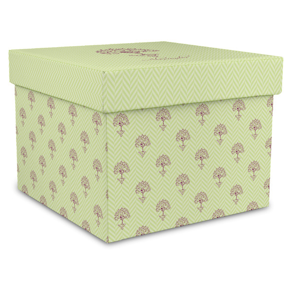Custom Yoga Tree Gift Box with Lid - Canvas Wrapped - X-Large (Personalized)