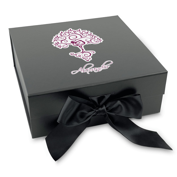 Yoga Tree Gift Boxes with Magnetic Lid - Black - Front (angle)