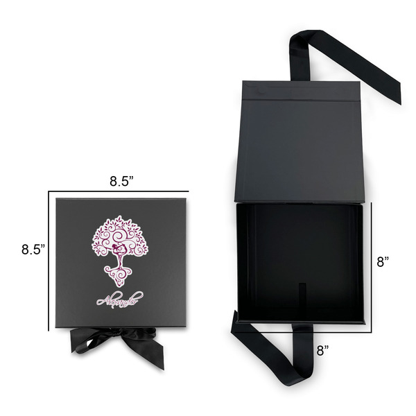 Yoga Tree Gift Boxes with Magnetic Lid - Black - Open & Closed