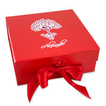 Yoga Tree Gift Box with Magnetic Lid - Red (Personalized)