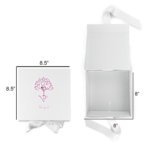 Yoga Tree Gift Boxes with Magnetic Lid - White - Open & Closed