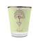 Yoga Tree Glass Shot Glass - With gold rim - FRONT