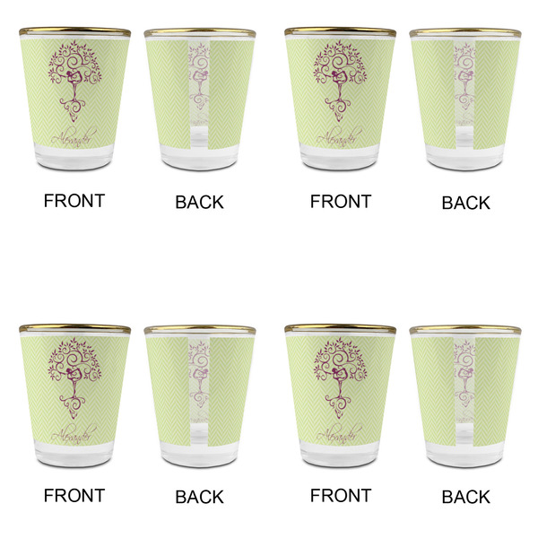 Yoga Tree Glass Shot Glass - with gold rim - Set of 4 - APPROVAL