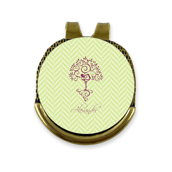 Custom Yoga Tree Golf Ball Marker - Hat Clip - Gold