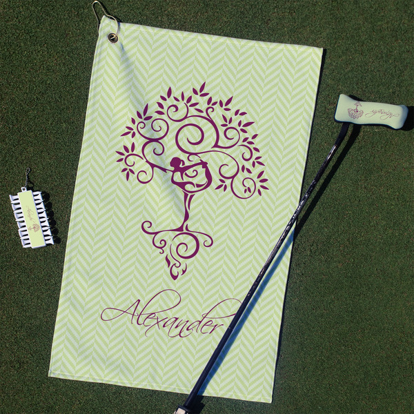 Custom Yoga Tree Golf Towel Gift Set (Personalized)
