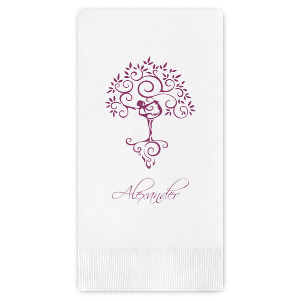 Custom Yoga Tree Guest Napkins - Full Color - Embossed Edge (Personalized)