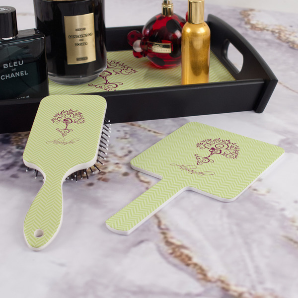 Yoga Tree Hair Brush and Hand Mirror - Bathroom Scene