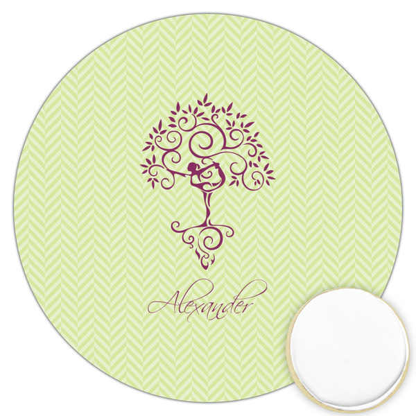 Custom Yoga Tree Printed Cookie Topper - 3.25" (Personalized)