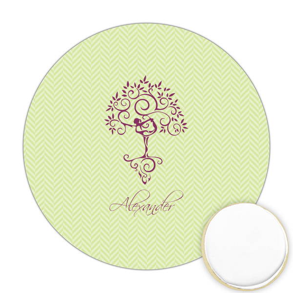 Custom Yoga Tree Printed Cookie Topper - Round (Personalized)