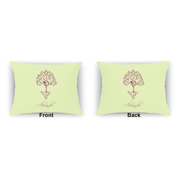 Yoga Tree  Indoor Rectangular Burlap Pillow (Front and Back)