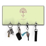 Yoga Tree Key Hanger w/ 4 Hooks w/ Graphics and Text