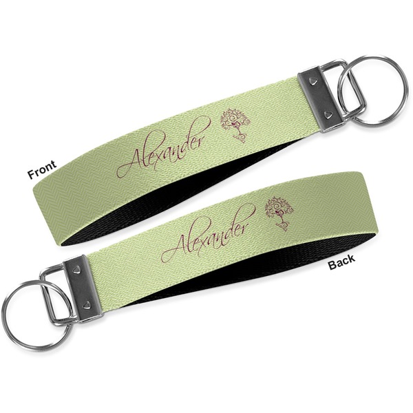 Yoga Tree Key-chain - Metal and Nylon - Front and Back