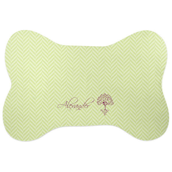 Custom Yoga Tree Bone Shaped Dog Food Mat (Personalized)